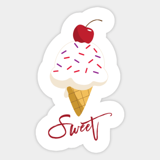 Sweet Ice Cream with a cherry on top Sticker